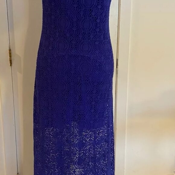 Tommy Bahama Danube Blue Lace Maxi Dress Swim Cover Short Lining - Picture 4 of 6